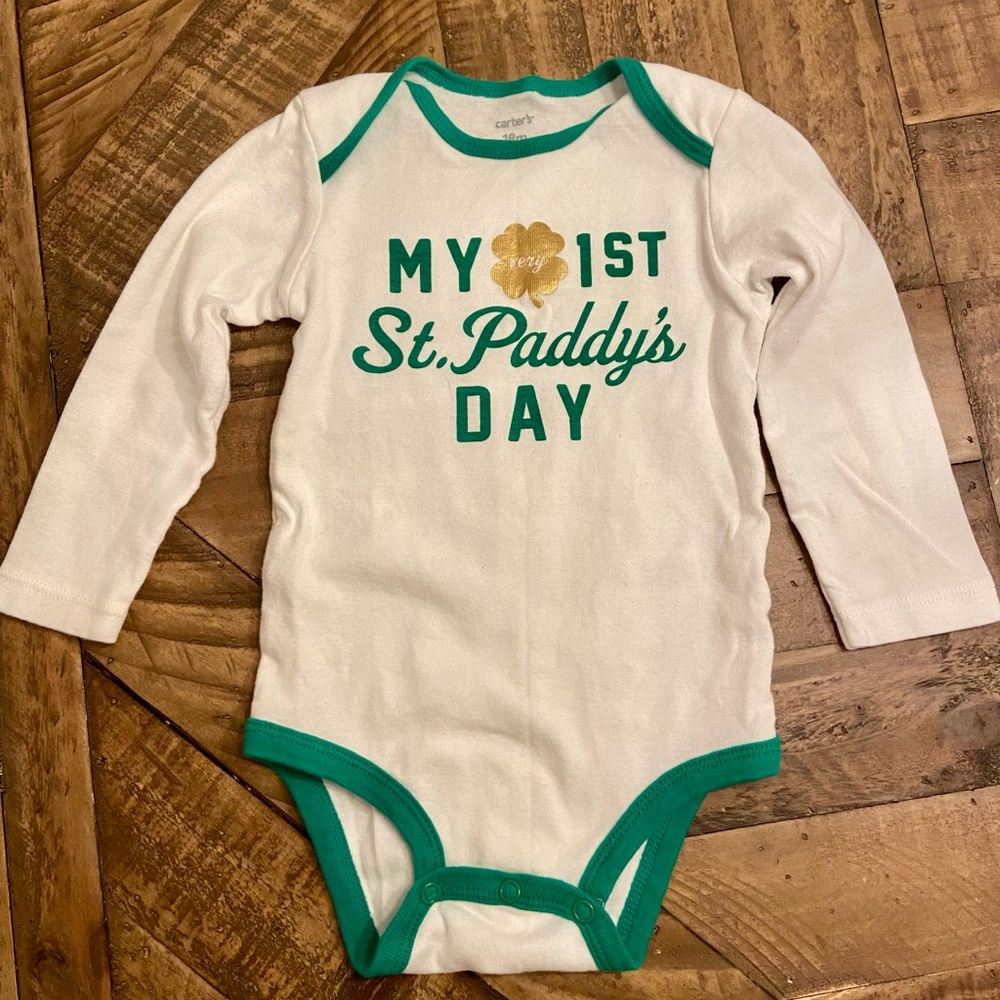 Carters Baby 1st St. Patrick’s Day onesie size 18 months